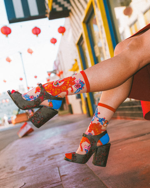 Year of the Horse Sheer Crew Sock