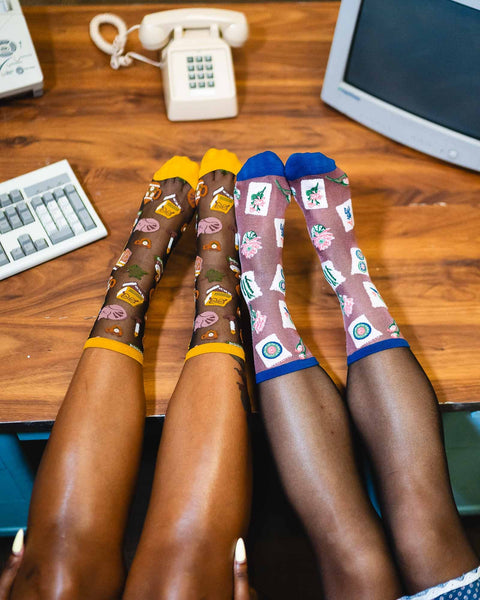 Let's Stay In Sheer Socks Bundle - Mahjong & Books