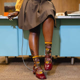 Book Lovers Black Sheer Crew Sock