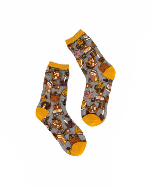 Book Lovers Black Sheer Crew Sock