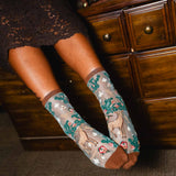Enchanted Deer Shimmer Sheer Crew Sock