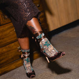 Enchanted Deer Shimmer Sheer Crew Sock
