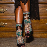 Enchanted Deer Shimmer Sheer Crew Sock