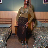 Enchanted Deer Shimmer Sheer Crew Sock