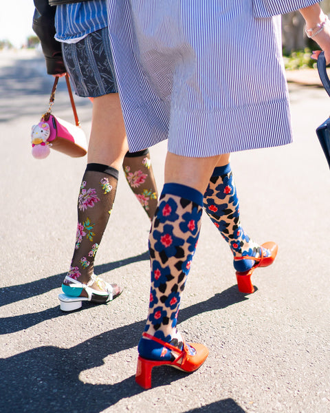 Floral Knee High Sheer Socks Bundle