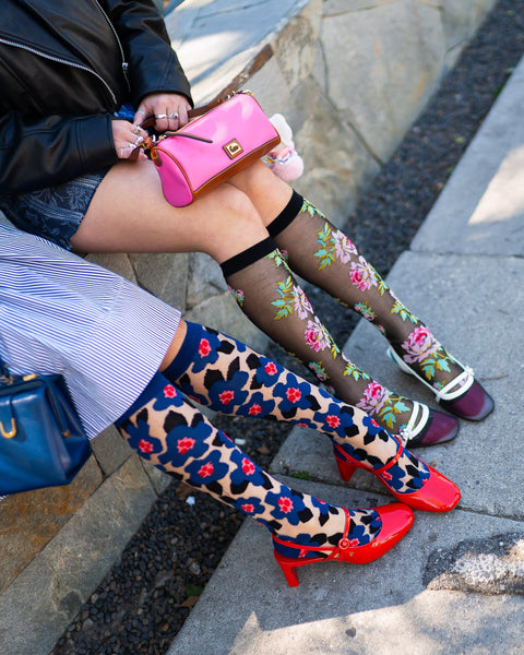 Floral Knee High Sheer Socks Bundle