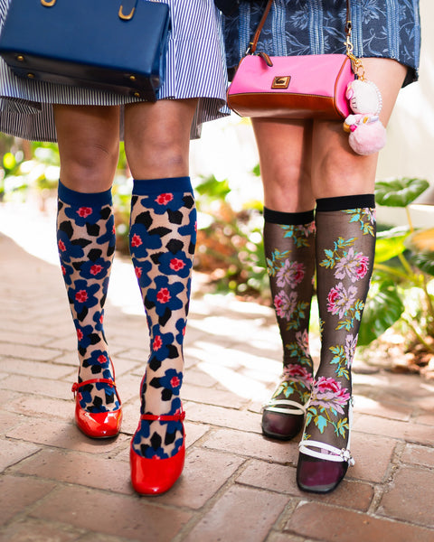 Floral Knee High Sheer Socks Bundle
