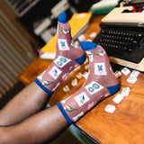 Mahjong Shimmer Sheer Crew Sock