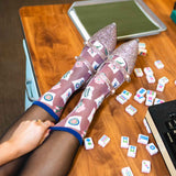 Mahjong Shimmer Sheer Crew Sock