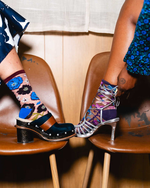 Noir Florals Sheer Socks Bundle