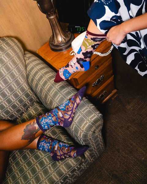 Noir Florals Sheer Socks Bundle