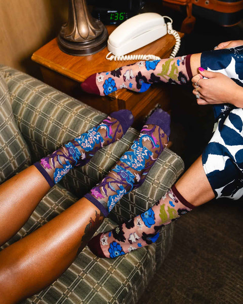 Noir Florals Sheer Socks Bundle