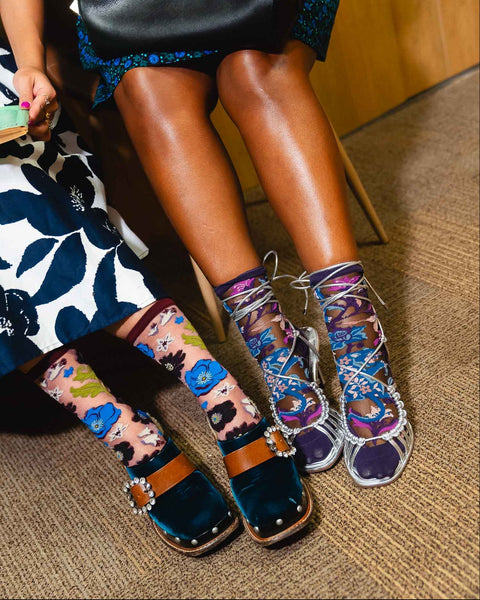 Noir Florals Sheer Socks Bundle