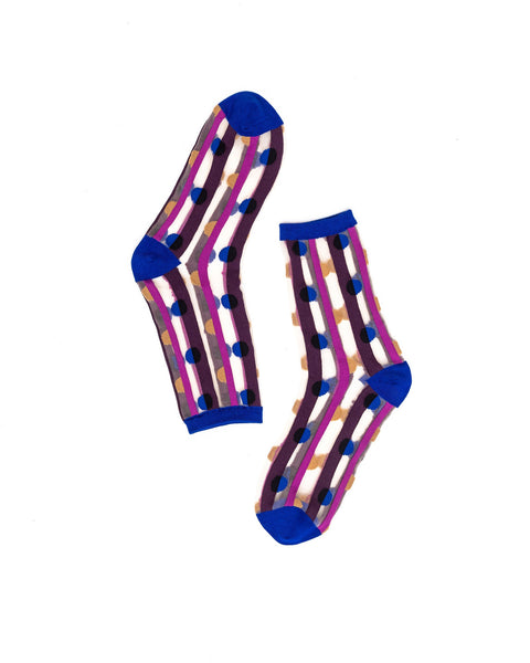 9-to-5 Sheer Socks Bundle - Cow Print & Polka Dot Stripes