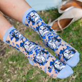 Casper and Trees Sheer Crew Sock