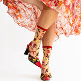 Aries Zodiac Shimmer Sheer Crew Sock