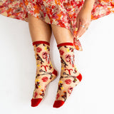 Aries Zodiac Shimmer Sheer Crew Sock