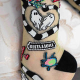 Beetlejuice™ Green Shimmer Sheer Crew Sock