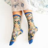 Capricorn Zodiac Shimmer Sheer Crew Sock