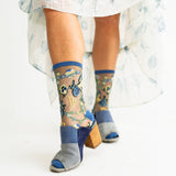 Capricorn Zodiac Shimmer Sheer Crew Sock