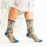 Capricorn Zodiac Shimmer Sheer Crew Sock