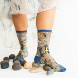 Capricorn Zodiac Shimmer Sheer Crew Sock