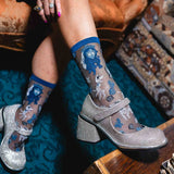 Corpse Bride Shimmer Sheer Crew Sock