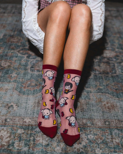 Harry Potter Dobby is Free Shimmer Sheer Crew Sock