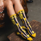 Harry Potter Hufflepuff Shimmer Sheer Mid High Sock