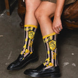 Harry Potter Hufflepuff Shimmer Sheer Mid High Sock