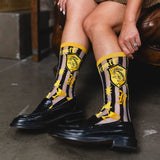 Harry Potter Hufflepuff Shimmer Sheer Mid High Sock