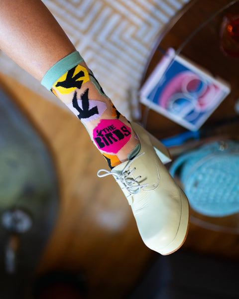 Hitchcock The Birds Sheer Crew Sock