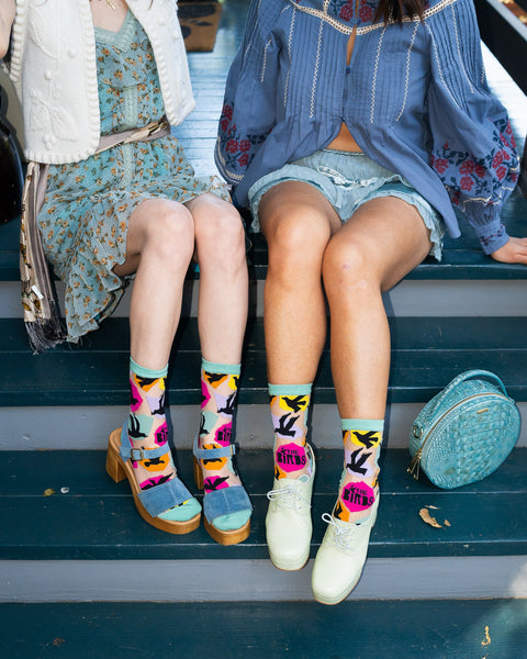 Hitchcock The Birds Sheer Crew Sock