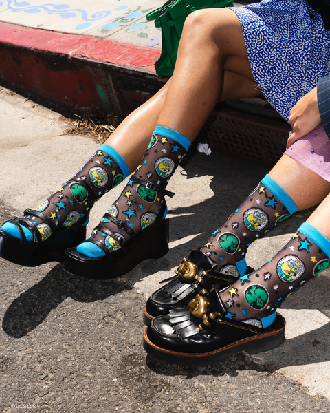 Minions & Monsters Shimmer Sheer Crew Sock
