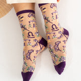 Libra Zodiac Sheer Crew Sock