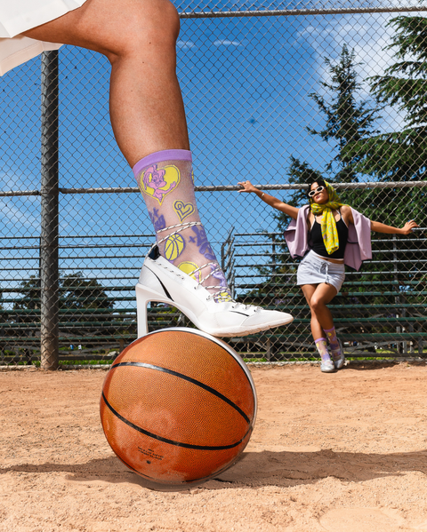 Lola Bunny Shimmer Sheer Crew Sock