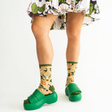 Taurus Zodiac Shimmer Sheer Crew Sock