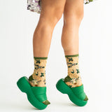 Taurus Zodiac Shimmer Sheer Crew Sock