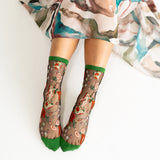 Virgo Zodiac Black Sheer Crew Sock
