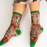 Virgo Zodiac Black Sheer Crew Sock