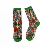 Virgo Zodiac Black Sheer Crew Sock