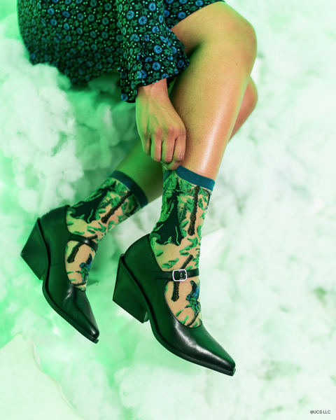 KIDS {Youth} Wicked Elphaba Silhouette Sheer Crew Sock