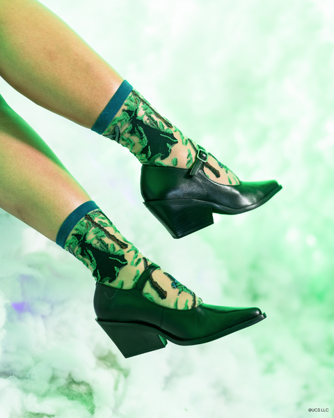KIDS {Youth} Wicked Elphaba Silhouette Sheer Crew Sock