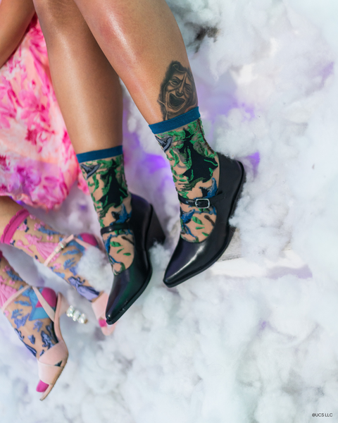 KIDS {Youth} Wicked Elphaba Silhouette Sheer Crew Sock