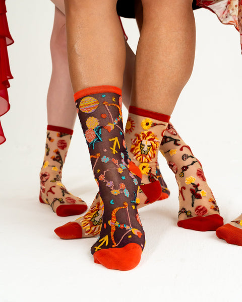 Zodiac Fire Signs Sheer Socks Bundle