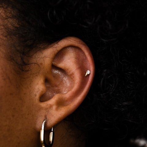 Spike CZ Flat Back Studs