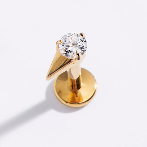 Spike CZ Flat Back Studs