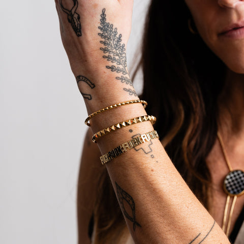 Pyramid Spike Cuff Bracelet