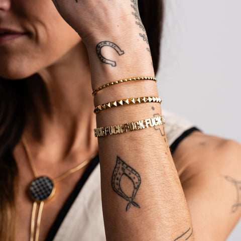 Pyramid Spike Cuff Bracelet