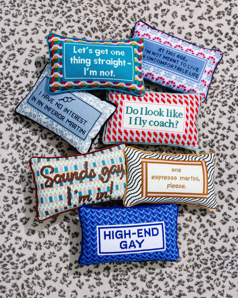 High End Gay Needlepoint Pillow
